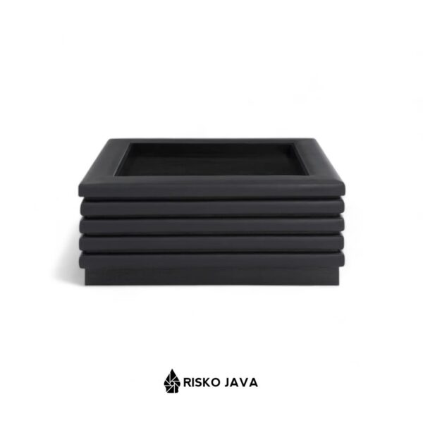 WYLLIE - Meja Ruang Tamu Minimalis / Meja Kayu Jati Persegi / Coffe Table Natural Black