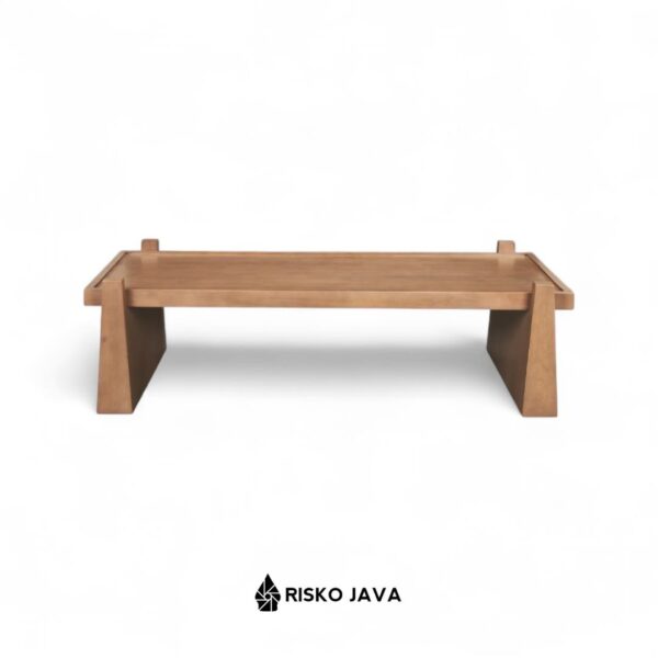 NEVITT - Meja Ruang Tamu / Meja Kayu Jati Kaki 2 Tumpuan / Coffe Table Minimalis