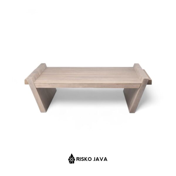 ASHLEY - Meja Ruang Tamu / Meja Kayu Jati Kaki 2 Tumpuan / Coffe Table Minimalis