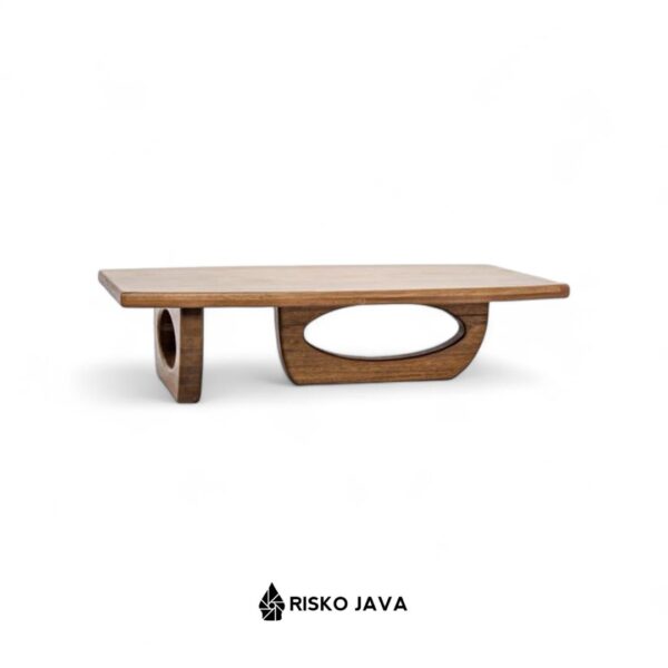 STIRK - Meja Ruang Tamu / Meja Kayu Jati Kaki 2 Tumpuan / Coffe Table Minimalis