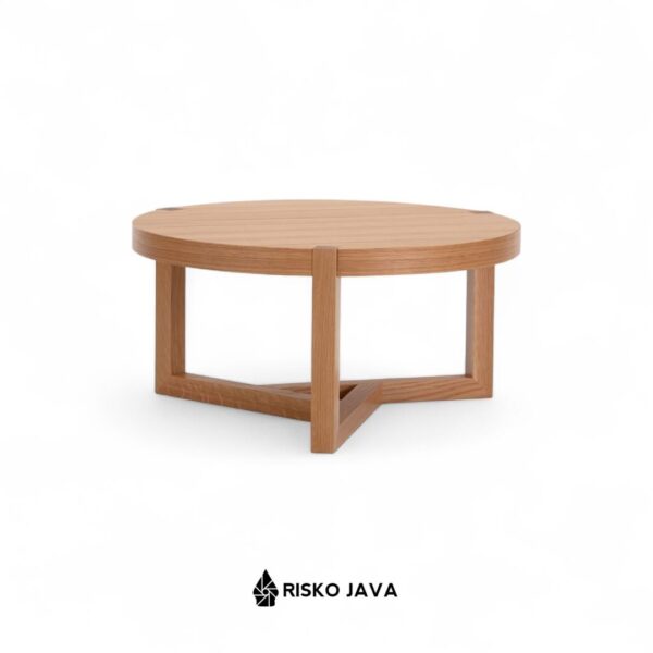 RUARI - Meja Ruang Tamu / Meja Kayu Jati Bulat / Coffee Table Minimalis