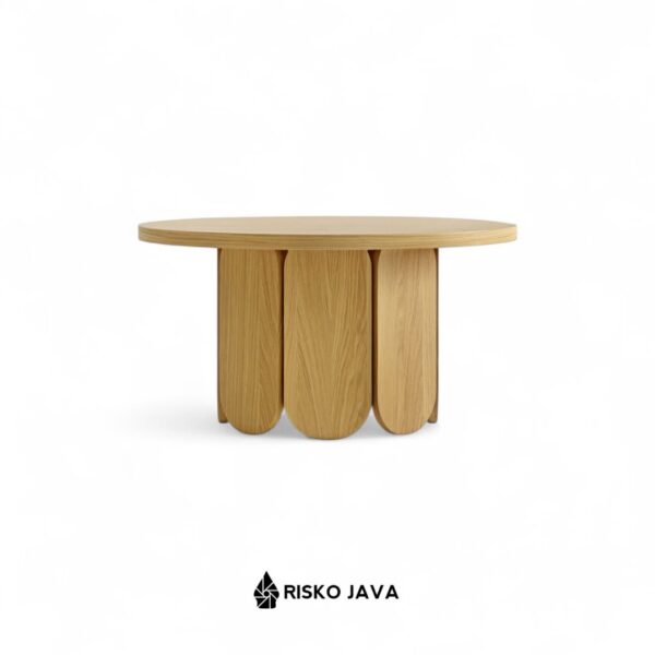 LOWE - Meja Ruang Tamu / Meja Kayu Jati Bulat / Coffee Table Minimalis