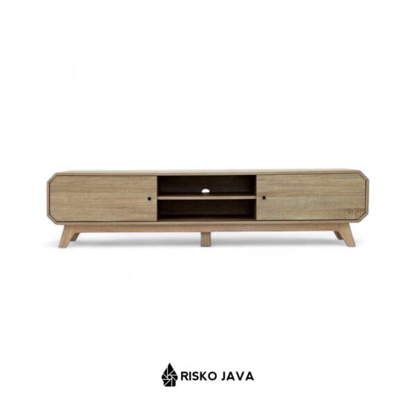 JATTA - Meja Tv Kayu Jati / Rak Tv Minimalis Pintu Sliding / Cabinet Tv Ruang Penyimpanan