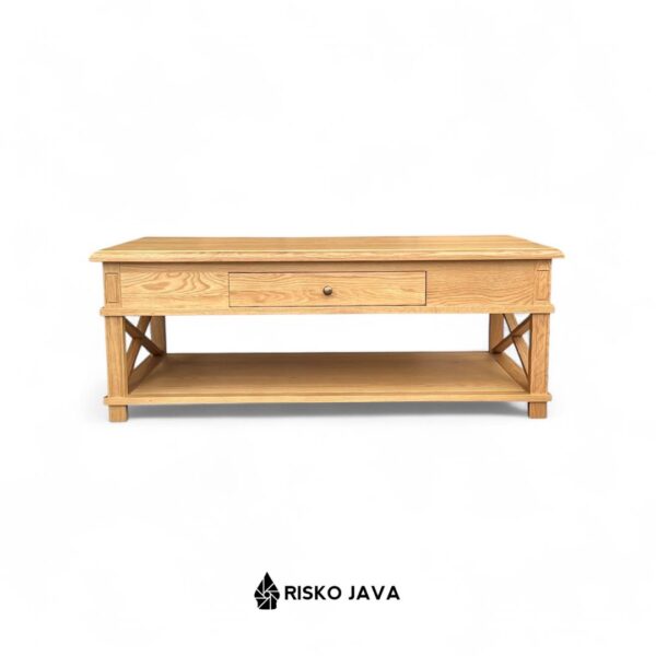LAPSLIE - Meja Ruang Tamu / Meja Kayu Jati Laci Penyimpanan / Coffe Table Minimalis