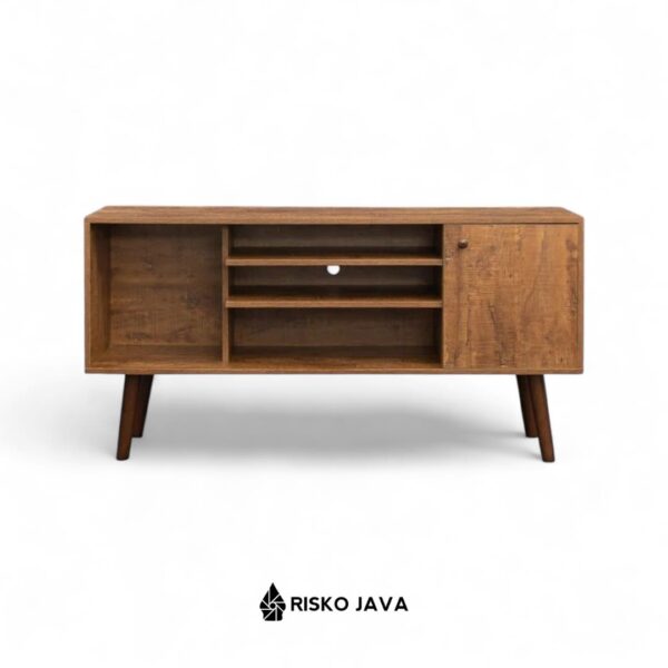 RIEDEL - Meja Tv Kayu Jati / Cabinet Tv Minimalis Retro / Bufet Tv Ruang Penyimpanan