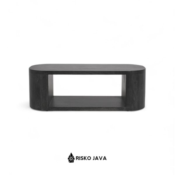 PATON - Meja Ruang Tamu Minimalis / Meja Kayu Jati / Coffee Table Natural Black