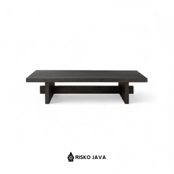 SHORROCK - Meja Ruang Tamu / Meja Kayu Jati Natural Black / Coffee Table Minimalis