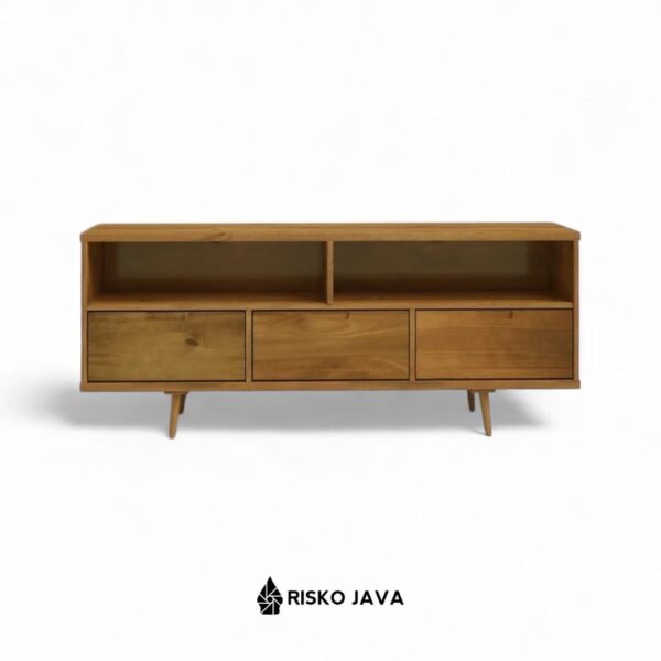 ERMIN - Meja Tv Kayu Jati / Rak Tv Laci Penyimpanan / Cabinet Tv Minimalis