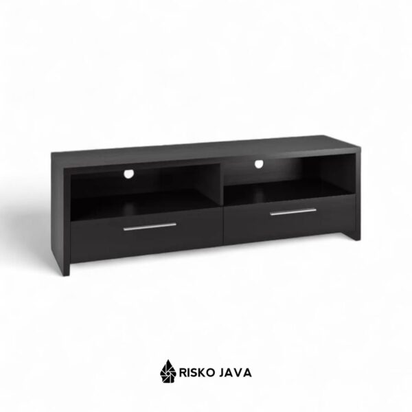 KOHLER - Meja Tv Kayu Jati / Rak Tv Laci Penyimpanan / Cabinet Tv Minimalis Natural Black