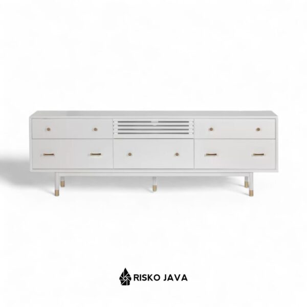 DUDA - Meja Tv Kayu Jati / Rak Tv Minimalis Duco / Cabinet Tv Laci Penyimpanan