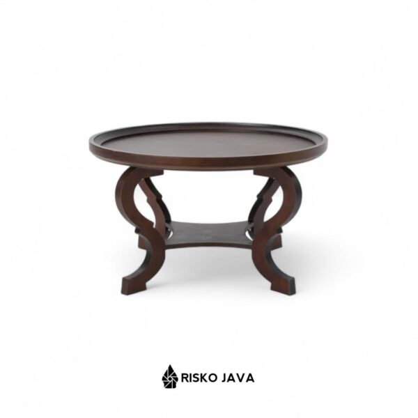 STOTT - Meja Ruang Tamu / Meja Bulat Kayu Jati / Coffee Table Minimalis