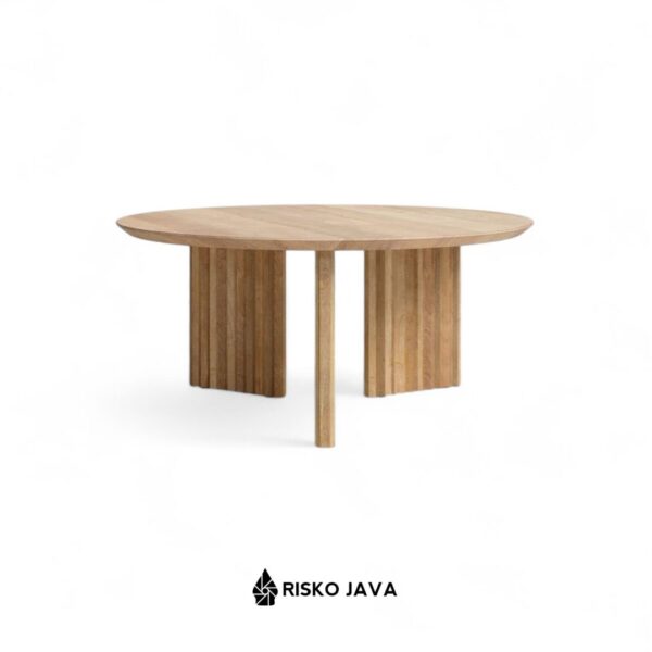MACADAM - Meja Ruang Tamu / Meja Bulat Kayu Jati / Coffee Table Minimalis