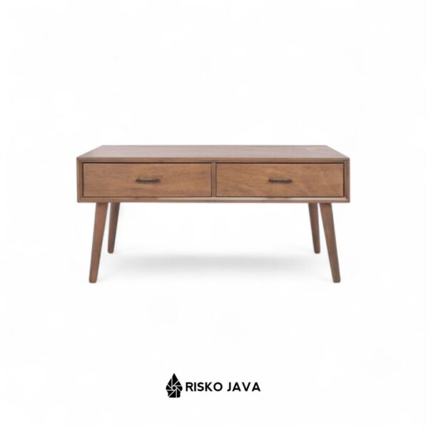 HALLAM - Meja Ruang Tamu / Meja Kayu Jati Laci Penyimpanan / Coffee Table Minimalis