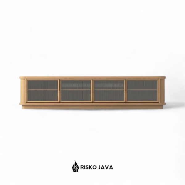 DRAGON - Meja Tv Kayu Jati / Cabinet Tv Ruang Penyimpanan / Rak Tv Minimalis Pintu Kaca