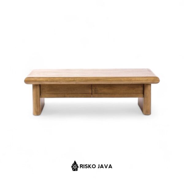 CLARKE - Meja Ruang Tamu / Meja Kayu Jati Laci Penyimpanan / Coffe Table Minimalis