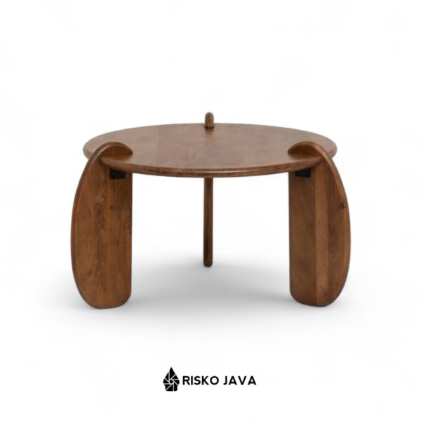 MITCH - Meja Ruang Tamu / Meja Bulat Kayu Jati / Coffee Table Minimalis