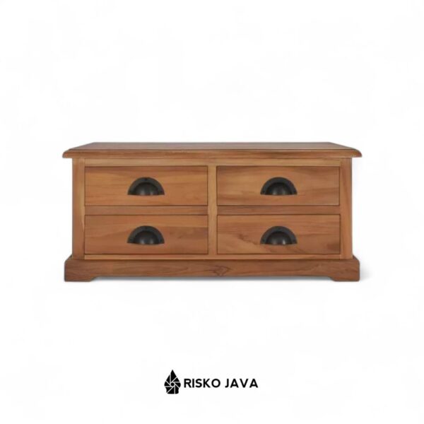 RYAN - Meja Ruang Tamu Persegi / Meja kayu Jati Laci penyimpanan / Coffee Table Minimalis