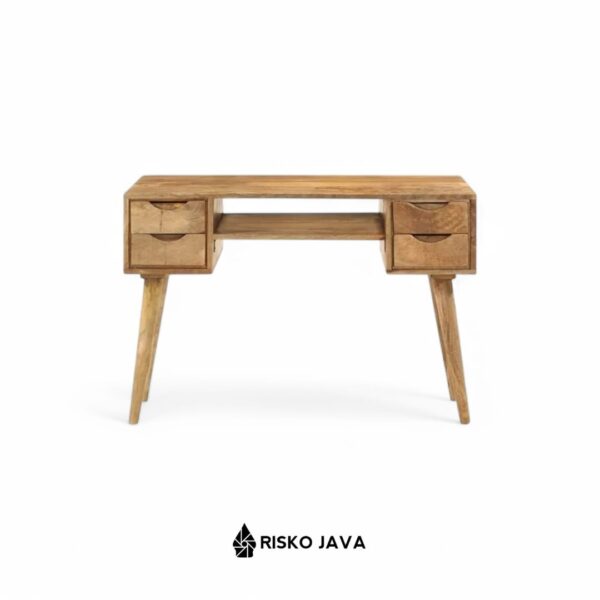 TAKIDINE - Meja Belajar Kayu Jati / Meja Laci Penyimpanan / Meja Minimalis Retro