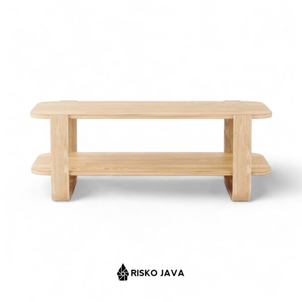 SALLAI - Meja Ruang Tamu / Meja Kayu Jati Kaki Tumpuan / Coffe Table Minimalis Modern