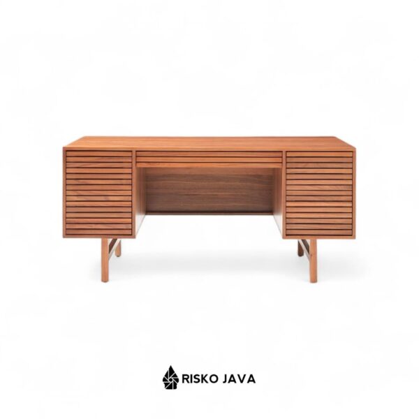 MOORE - Meja Belajar Kayu Jati / Meja Kerja Minimalis / Meja Ruang Penyimpanan