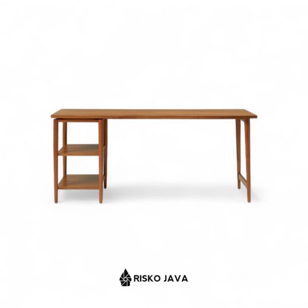 RUSYN - Meja Belajar Kayu Jati / Meja Kerja Minimalis / Meja Ruang Penyimpanan