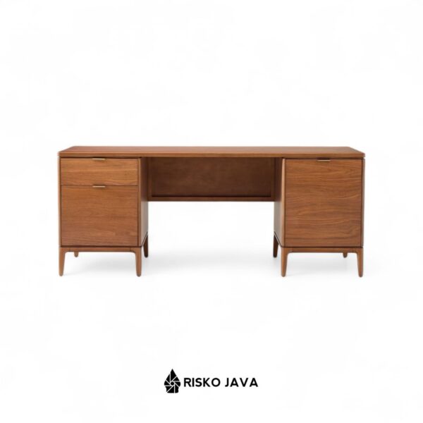 ELIEZER - Meja Belajar Kayu Jati / Meja Laci Penyimpanan / Meja Kerja Minimalis