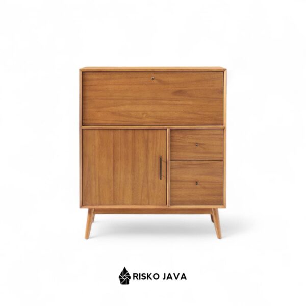 NIEN - Meja Belajar Kayu Jati / Meja Kerja Minimalis Retro / meja Ruang Penyimpanan