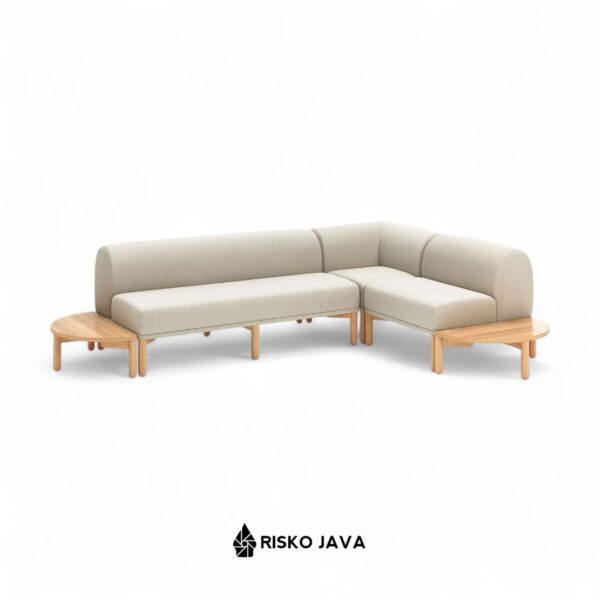 LANG - Set Sofa Sudut Kayu Jati / Sofa L Minimalis / Sofa Ruang Tamu