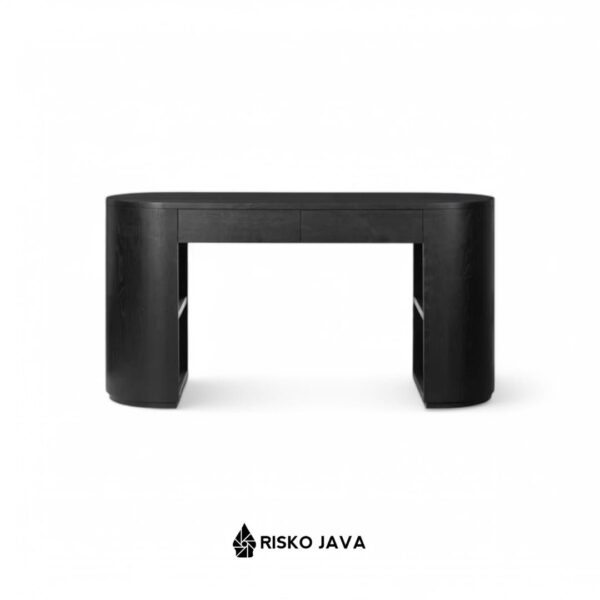 CLEONISE - Meja Belajar Kayu Jati / Meja Laci Penyimpanan / Meja Minimalis Natural Black