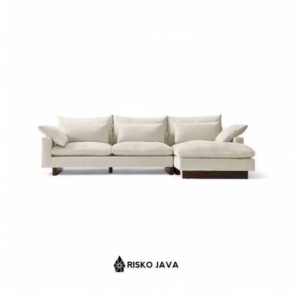 DROMMEL - Set Sofa Sudut Kayu Jati / Sofa L Minimalis / Sofa Ruang Tamu