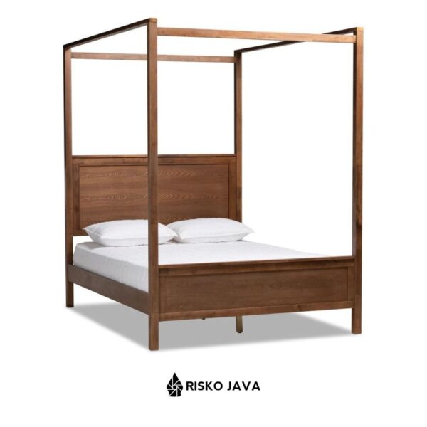 BELLAMY - Rangka Dipan Kayu Jati Modern / Rangka Dipan Kanopi Minimalis Modern / Rangka Dipan Tempat Tidur