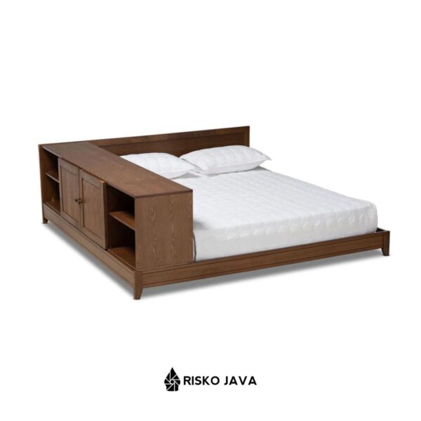 BRIAN - Dipan Tempat Tidur / Rangka Dipan Kayu Jati Laci Pintu Minimalis Rangka Dipan Tempat Tidur Minimalis