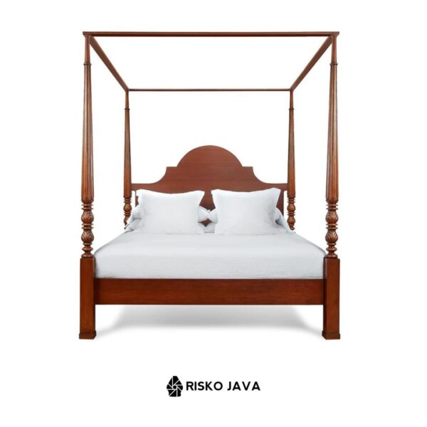 BROOKS - Dipan Tempat Tidur Kayu Jati / Rangka Dipan Kanopi Ukiran Minimalis / Dipan Tempat Tidur Minimalis