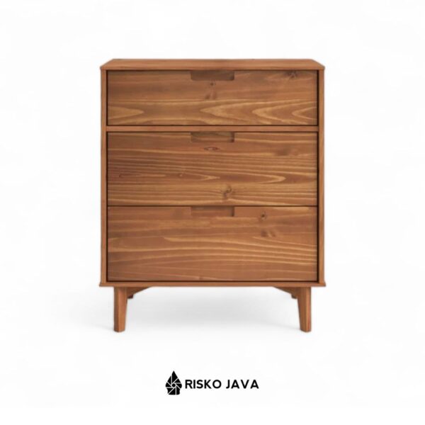 PAUL - Meja Nakas Minimalis / Meja Nakas Kayu Jati / Nakas Rak Laci Penyimpanan / Nakas Laci 3