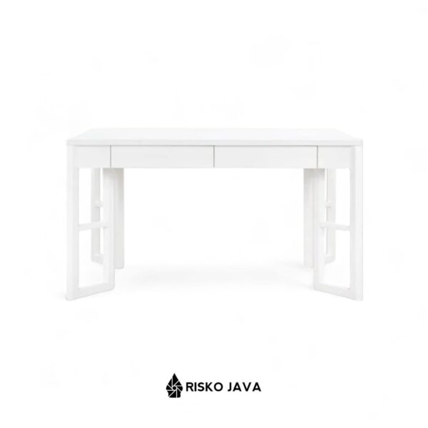 DOBBIN - Meja Belajar Kayu Jati / Meja Kerja Minimalis Duco / Meja Laci Penyimpanan