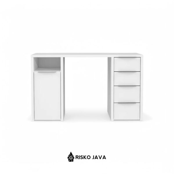 MICHIEL - Meja Belajar Kayu Jati / Meja Ruang Penyimpanan / Meja Laci Minimalis Duco