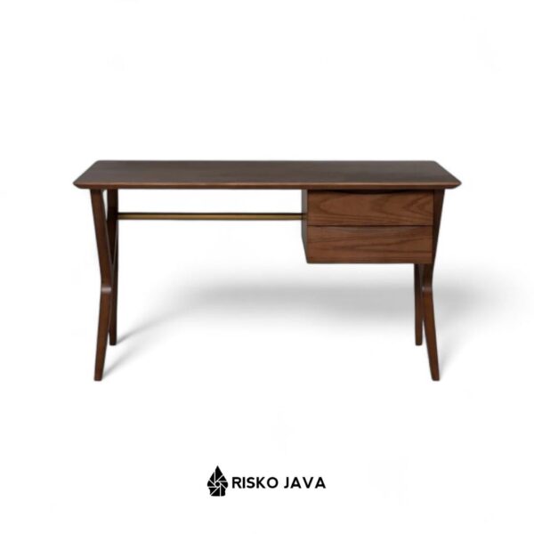 MOWATT - Meja Belajar Kayu Jati / Meja Kerja Minimalis / Meja Laci Penyimpanan