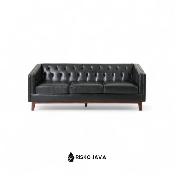 LAWRENCE - Sofa chesterfield Kayu Jati / Sofa Seater 3 Minimalis / Sofa Ruang Tamu