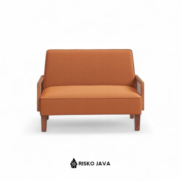 TILLMAN - Sofa Seater 1 Kayu Jati / Sofa Ruang Tamu / Sofa Kombinasi Rotan