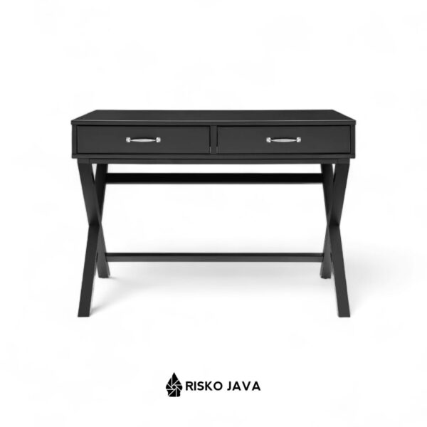 SUSO - Meja Belajar Minimalis / Meja Ruang Kerja Laci Penyimpanan / Meja Kayu Jati Natural Black