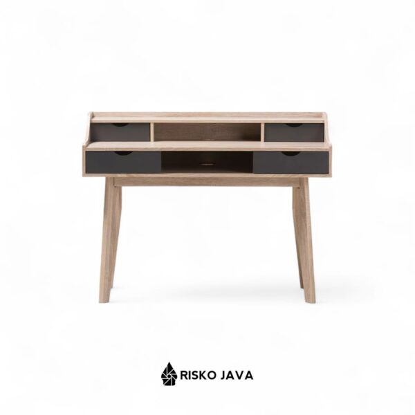 SOUMARE - Meja Kerja Minimalis Retro / Meja Kayu Jati Laci Penyimpanan / Meja Belajar Kayu Jati