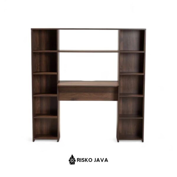 NEMANJA - Meja Kayu Jati / Meja Belajar Minimalis Modern / Meja Kerja Rak Penyimpanan