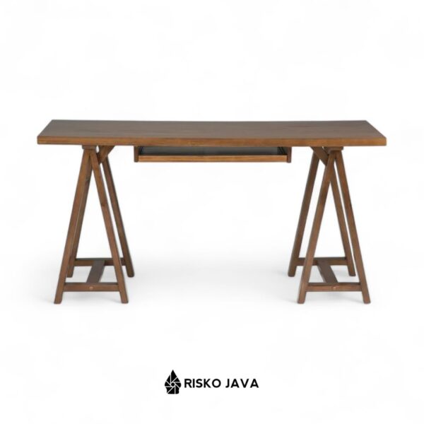 MARIANO - Meja Kerja Kayu Jati / Meja Komputer Minimalis / Meja Belajar
