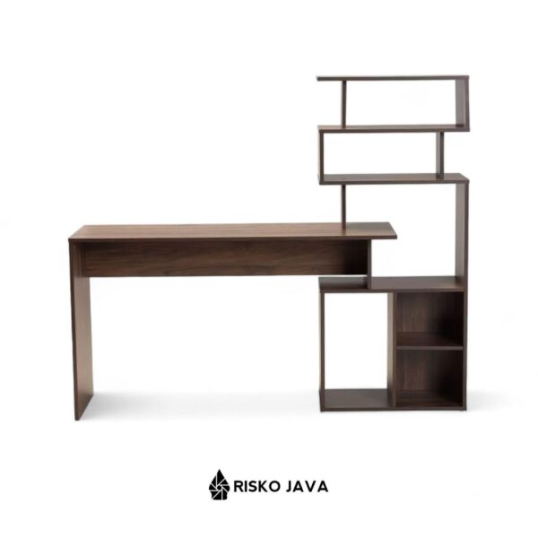 OCAMPOS - Meja Kerja Kayu Jati / Meja Belajar Kayu Jati / Meja Komputer Rak penyimpanan
