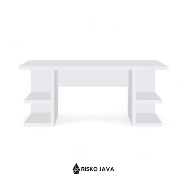 PEDROSA - Meja Kayu Jati / Meja Belajar Minimalis Duco / Meja Kerja Rak Penyimpanan