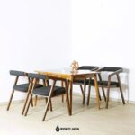 FUZATO – Set Kursi Makan Kayu Jati / Kursi Selly Dudukan Jok / Kursi Makan Minimalis Retro